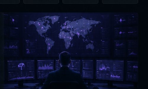 Security operations center monitoring global threats